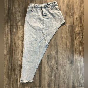 Funky asymmetrical Jean skirt.